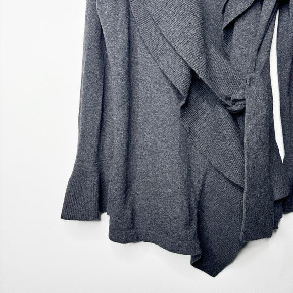Lafayette 148 Wool Cashmere Angora Wrap Cardigan Sweater Gray Size Large - Picture 4 of 8